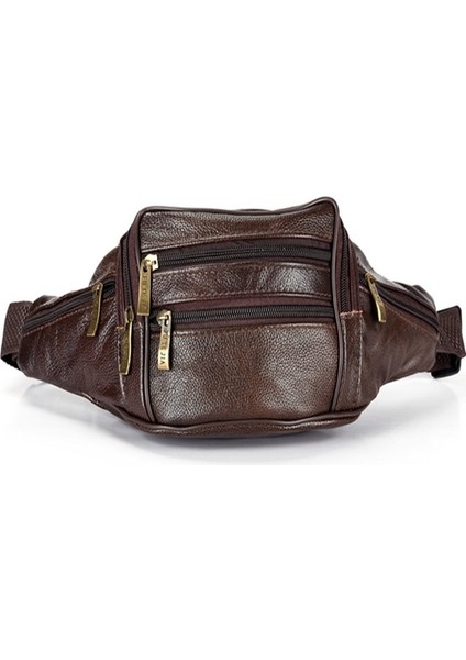 Erkekler Deri Seyahat Bel Çantaları Koyu Kahverengi (Yurt dışından)