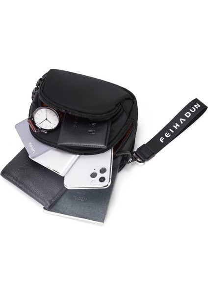 CXS-7100 Bel Çantası, Boyutu: 17 x 13 x 6 cm Siyah (Yurt dışından)