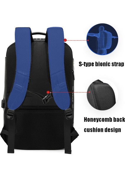 Ozuko 9282 Su Geçirmez Hırsızlık Erkekler Sırt Çantası Gri (Yurt Dışından) indirimleri