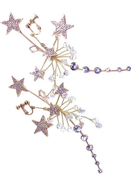 Prettyia Moda Yıldız Kristal Rhinestone Kulak Çiviler Kadın Kızlar Takı (Yurt Dışından)