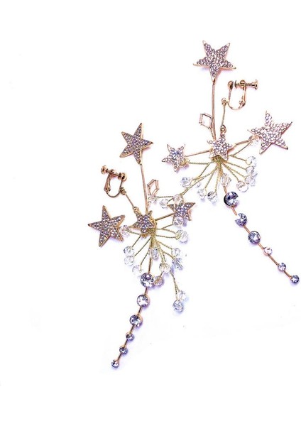 Prettyia Moda Yıldız Kristal Rhinestone Kulak Çiviler Kadın Kızlar Takı (Yurt Dışından) modelleri