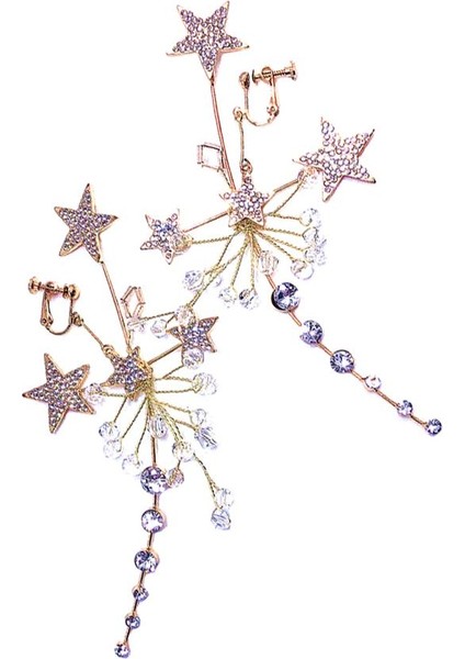 Prettyia Moda Yıldız Kristal Rhinestone Kulak Çiviler Kadın Kızlar Takı (Yurt Dışından) fırsatları