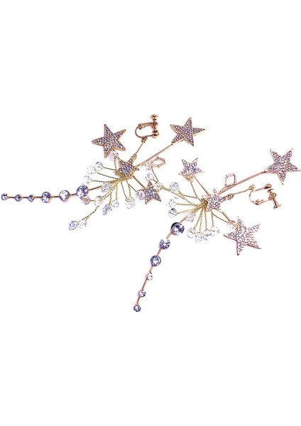 Prettyia Moda Yıldız Kristal Rhinestone Kulak Çiviler Kadın Kızlar Takı (Yurt Dışından) indirimleri