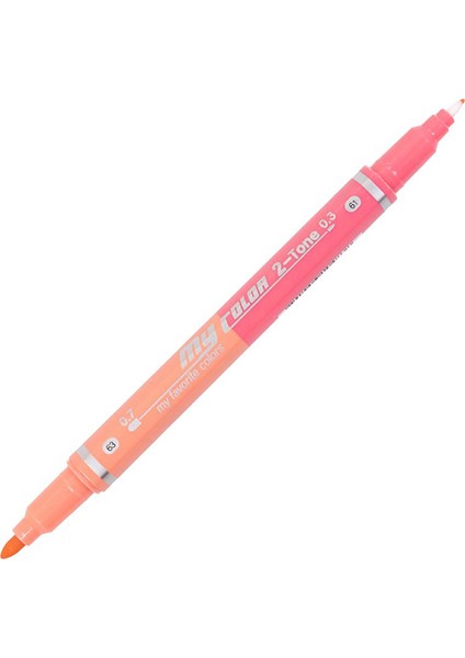 Dong-A My Color 2tone Çift Uçlu Keçeli Kalem Peach Pink-Peach 63/61