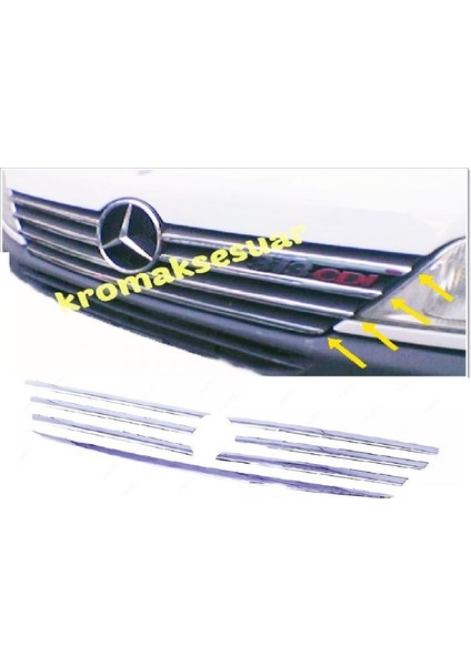 Mercedes Sprinter W901 Krom Ön Panjur 7 Prç. 2001-2003 P. Çelik
