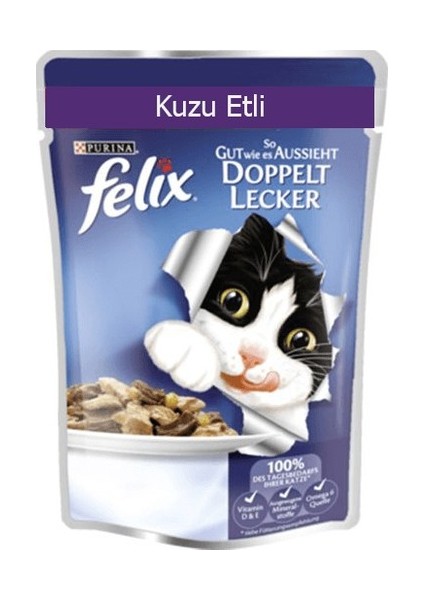 Kuzu Etli Kedi Pouch Konserve 85 gr x 10 Adet