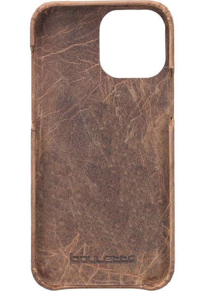 Apple iPhone 13 Pro Max Uyumlu Deri Arka Kapak F360 G2 Kahve