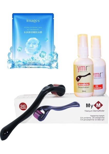 Dermaroller Seti Titanyum 0.50MM Iğne Maske ve Dezenfektan