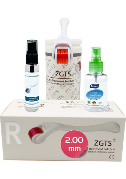 Red Love Dermaroller 2.00MM Titanyum 540 Iğneli Vücut Bölgesi Için Beyaz Derma Roller