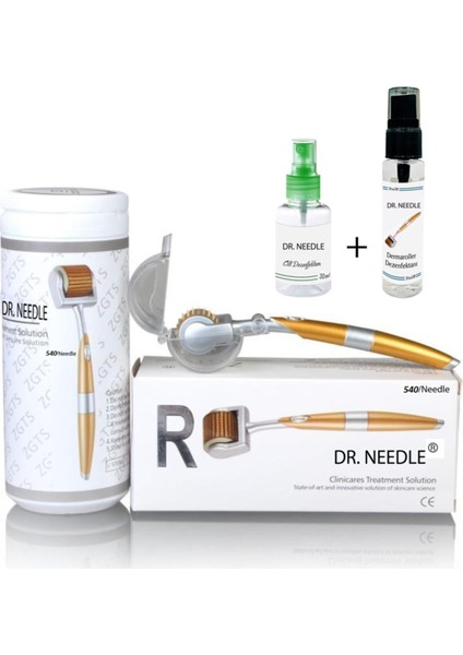 Drg Zgts Dermaroller 0.25 mm Titanyum 540 Iğneli Beyaz Derma Roller + 30 ml Dezenfectan