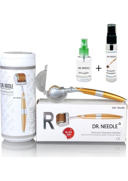Zgts Dermaroller 540 Iğneli Titanyum Gold Derma Roller-Dr.needle- 0,25 mm