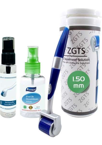 Blue Line Dermaroller 1.50MM Titanyum 192 Iğneli Vücut Bölgesi Için Derma Roller