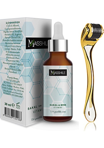 Sakal Bıyık Seti - Sakal Bıyık Vitamini+ Dermaroller 8682408645193