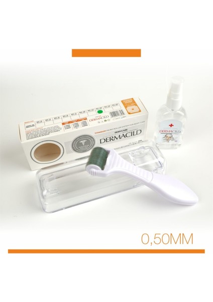 1080 Iğne Titanyum Dermaroller 0,50MM (Vücut Bölgesi Için Ideal) + Temizleme Spreyi