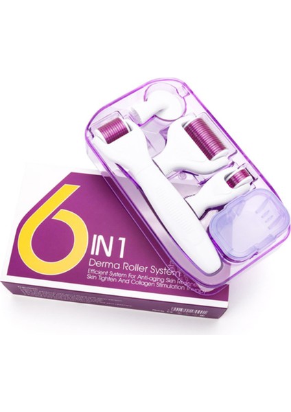 6in1 Dermaroller Göz&yüz&vücut Için Değiştirilebilir 5 Başlıklı Titanyum Derma Roller