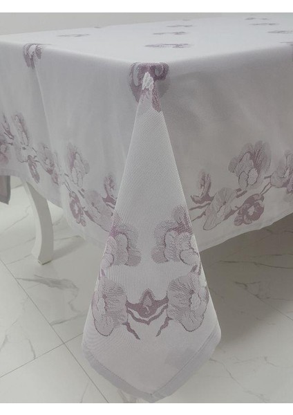 Müge Lüx Jakar Kumaş Mor Masa Örtüsü Dikdörtgen 160x220 cm - 1048