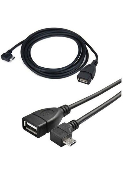 1 M Mikro Otg 90 Derece USB 2.0 Mikro Otg Kablo 1 M Micro Otg Kablo