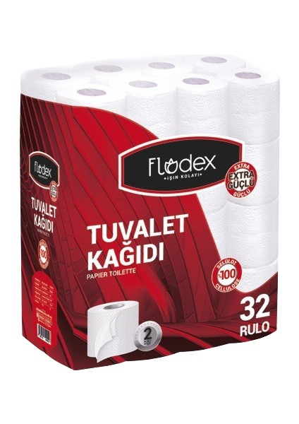 Tuvalet Kağıdı Çift Katlı 32 Li Pk + Flodex Kağıt Havlu Çift Katlı 12'li Paket + Peçete