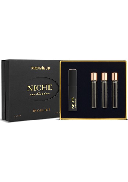 Niche Exclusive Monsieur Travel Set 4x8 ml Erkek Parfüm Seti