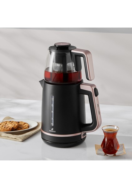 Maxi Tea XL 2in1 Cam Demlikli Çay Makinesi ve Kettle Roseberry