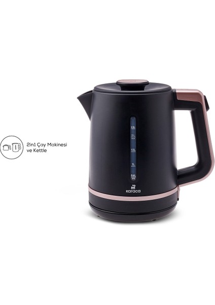 Maxi Tea XL 2in1 Cam Demlikli Çay Makinesi ve Kettle Roseberry