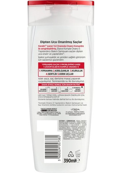 L'Oréal Paris Elseve Komple Onarıcı 5 Yapılandırıcı Bakım Şampuanı 390 ml