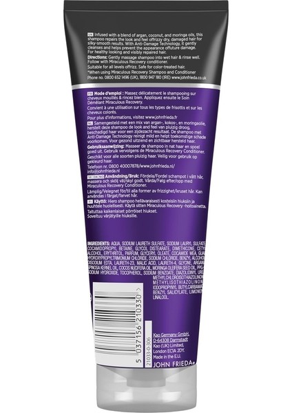 Frizz Ease Kuru ve Hasar Görmüş Saçlar Için Şampuan 250 ml