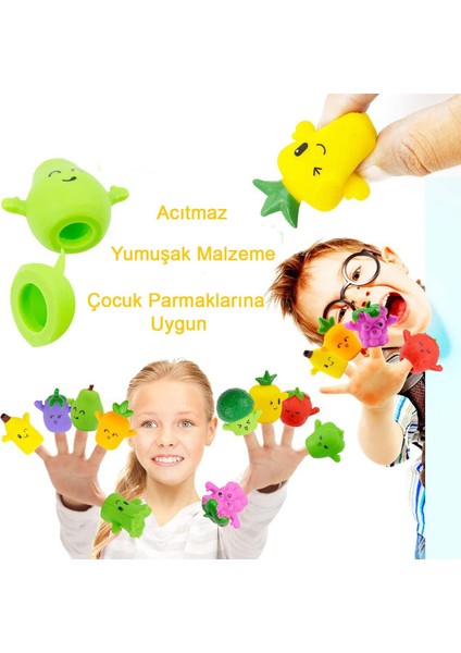 Sebze Meyve Şekilli 5 Li Parmak Kukla Seti Model-1