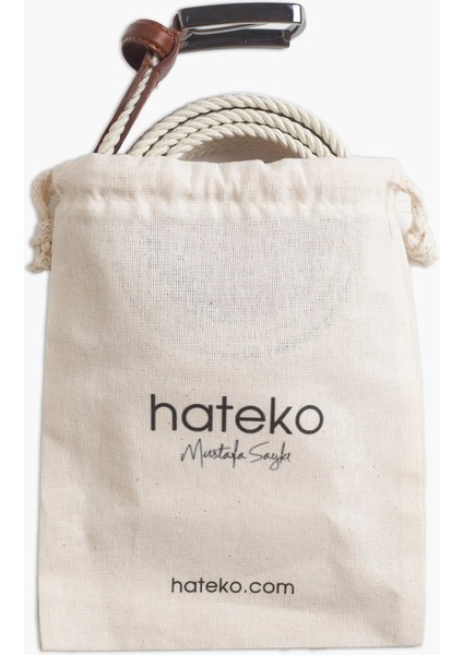 Erkek Ekru Deri Detaylı Elastik Örme Kemer modelleri