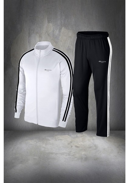 Erkek Beyaz Supra Penye Kumaş Şık ve Rahat Eşofman Takımı Seti (S-3xl)