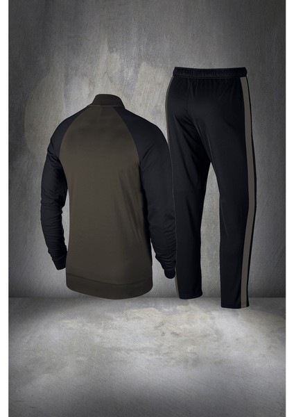 Erkek Haki Supra Penye Kumaş Rahat Fermuarlı Koşu ve Yürüyüş Takımı (S-3xl) fırsatları