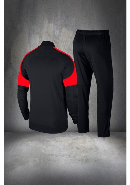 Erkek Siyah Supra Penye Kumaş Koşu ve Yürüyüş Için Rahat Eşofman Takımı (S-3xl) fırsatları