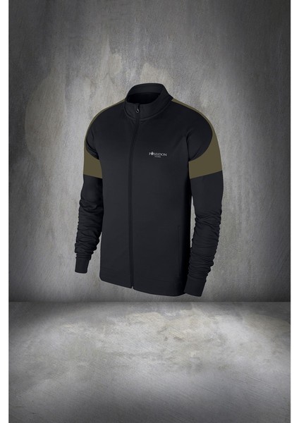 Erkek Siyah Supra Penye Kumaş Fermuarlı Eşofman Takımı (S-3xl)