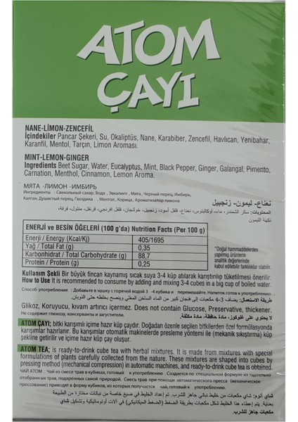 Atom Çay 3 lü Paket Nane Limon Zencefil & Kış Çayı & Ihlamur Zencefil