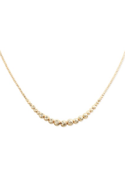 Sarı Altın Süzme Model Altın Toplu Kolye (KLY0053)