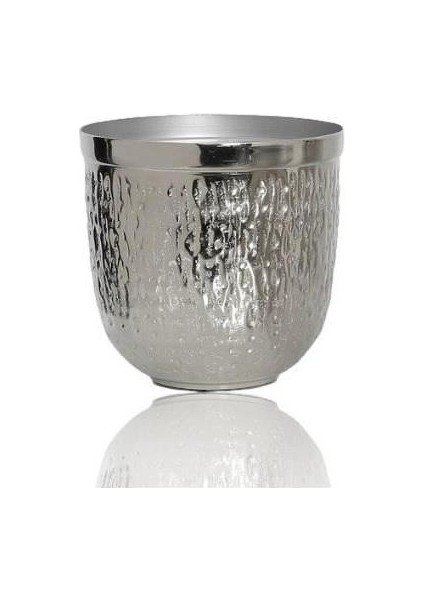 Dekoratif Vazo Silver Büyük Boy 19X20 cm AK.IR0065-B