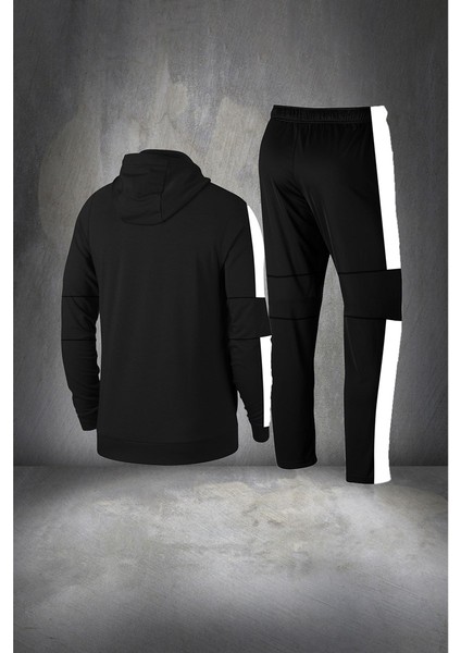 Erkek Siyah Supra Penye Kumaş Rahat Cepli Eşofman Takımı (S-3xl) fırsatları