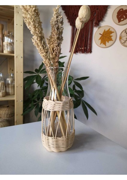 Doğal Rattan Bambu Vazo
