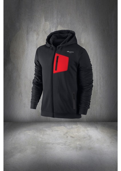 Büyük Beden Erkek Siyah Supra Penye Kumaş Önü Cep Detaylı Eşofman Takımı (4xl- 10XL)