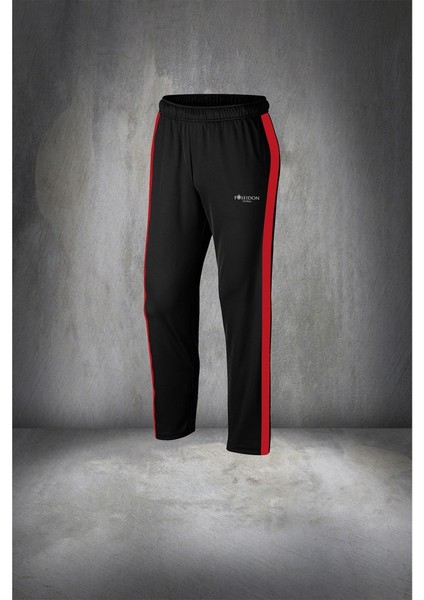 Büyük Beden Erkek Siyah Supra Penye Kumaş Önü Cep Detaylı Eşofman Takımı (4xl- 10XL)