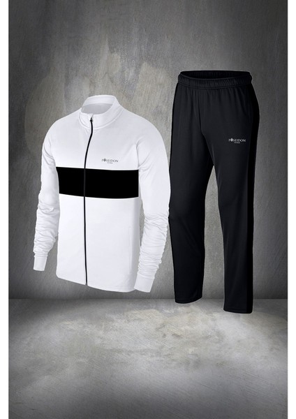 Büyük Beden Erkek Beyaz Supra Penye Kumaş Şık Eşofman Takımı (4xl- 10XL)
