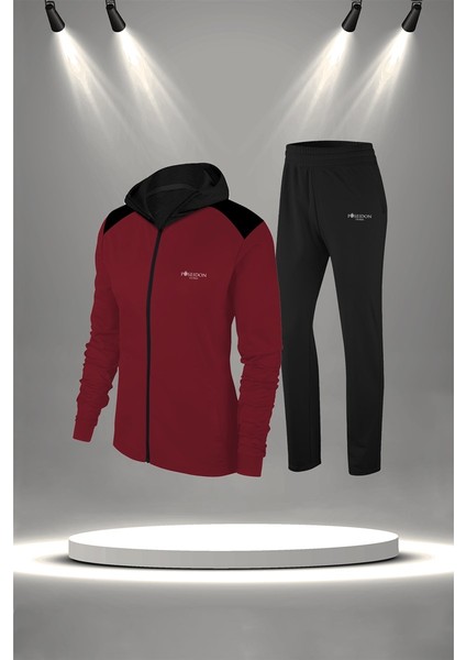 Kadın Bordo Supra Penye Kumaş Özel Tasarım Eşofman Takımı (S-3xl)