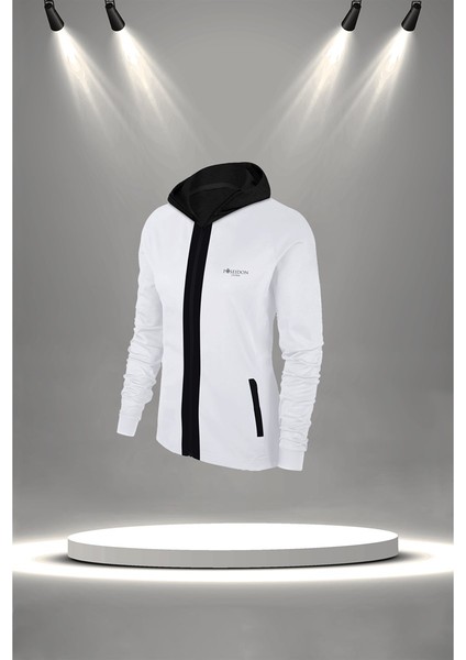 Kadın Beyaz Supra Penye Kumaş Fit Kalıp Koşu Seti (S-3xl)
