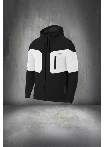 Büyük Beden Erkek Siyah Supra Penye Kumaş Şeritli Rahat Kapüşonlu Eşofman Takımı (4xl- 10XL) fiyatları