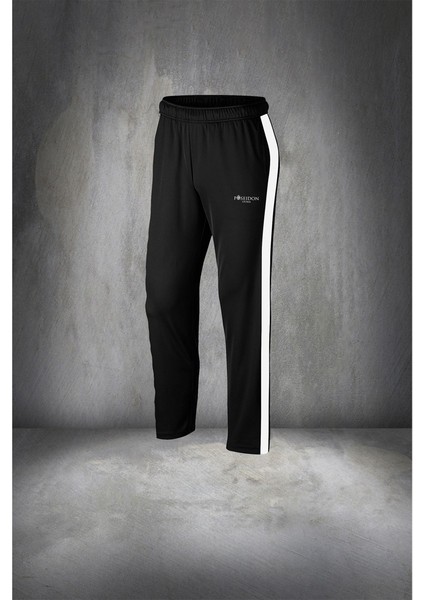 Büyük Beden Erkek Siyah Supra Penye Kumaş Şeritli Rahat Kapüşonlu Eşofman Takımı (4xl- 10XL) modelleri