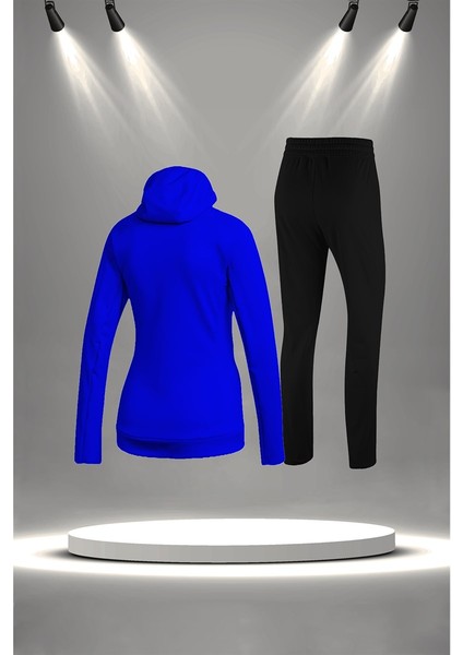 Kadın Mavi Supra Penye Kumaş Fermuarlı Şık Eşofman Seti (S-3xl) fırsatları