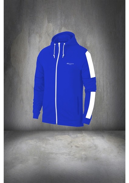 Büyük Beden Erkek Mavi Supra Penye Kumaş Rahat Kesim Kapüşonlu Fit Eşofman Takımı (4xl- 10XL) fiyatları