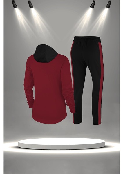 Kadın Bordo Supra Penye Kumaş Her Mevsim Yürüyüş Koşu Eşofman Seti (S-3xl) fırsatları