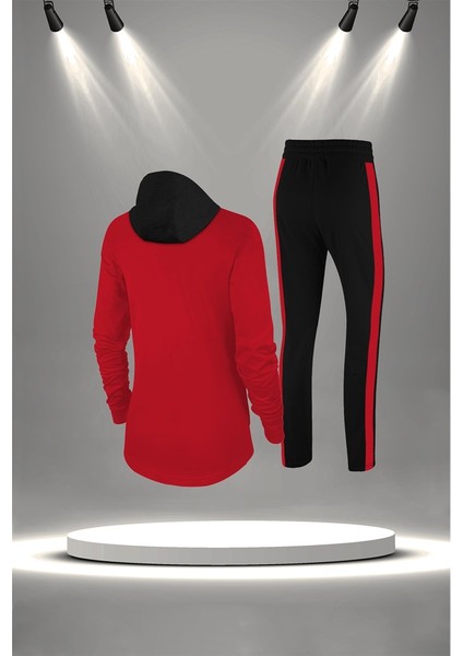 Kadın Kırmızı Supra Penye Nefes Alabilen Kumaş Şık Eşofman Takımı (S-3xl) fırsatları