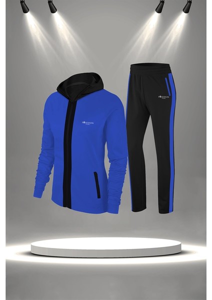 Kadın Mavi Supra Penye Kumaş Özel Tasarım Eşofman Takımı (S-3xl)